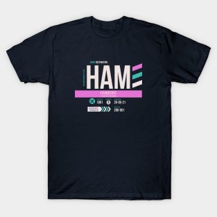 Hamburg (HAM) Airport Code Baggage Tag T-Shirt